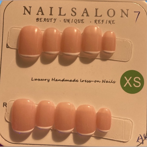 10Pcs XS Short Light Pink Wearable Full Cover Press On French Nails Decoration - Picture 2 of 6